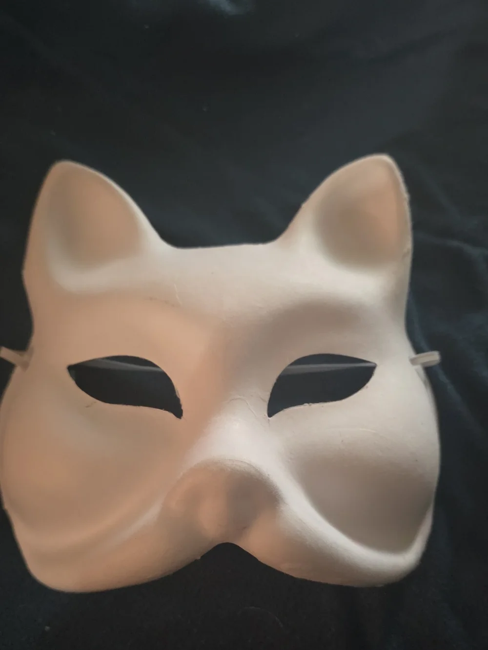 Blank White Cat Mask For Costume